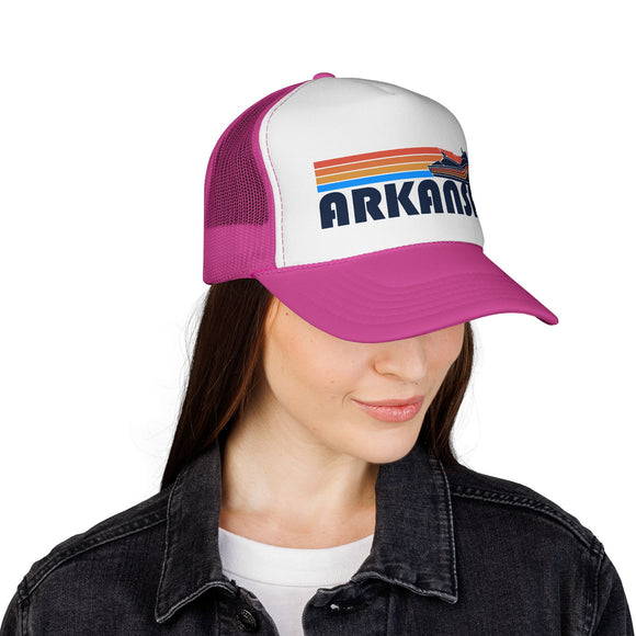 Arkansas Retro PWC Boating Trucker Hat - Vintage Style Arkansas Cap