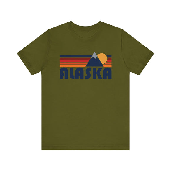 Retro Alaska T-shirt, Mountain Tee, Vintage Alaska Unisex Jersey Shirt, Outdoor Hiking Apparel