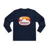 Denver, Colorado Mens Base Long-sleeve Tee - Retro Ombre Heavy Weight Long Sleeve T-shirt