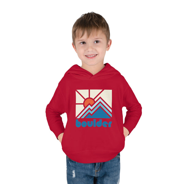 Boulder, Colorado Toddler Hoodie - Minimal Style Unisex Boulder Toddler Sweatshirt