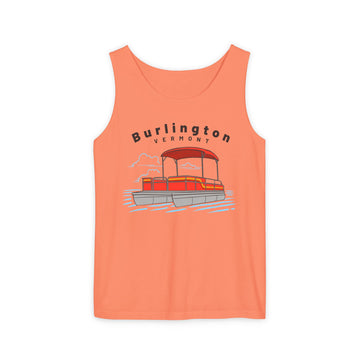 Burlington, Vermont Tank Top Unisex - Pontoon Boat - Comfort Colors - 100% Cotton
