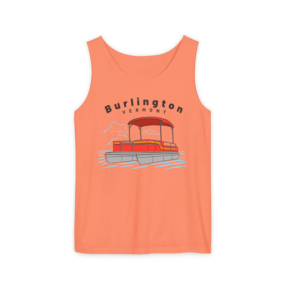 Burlington, Vermont Tank Top Unisex - Pontoon Boat - Comfort Colors - 100% Cotton