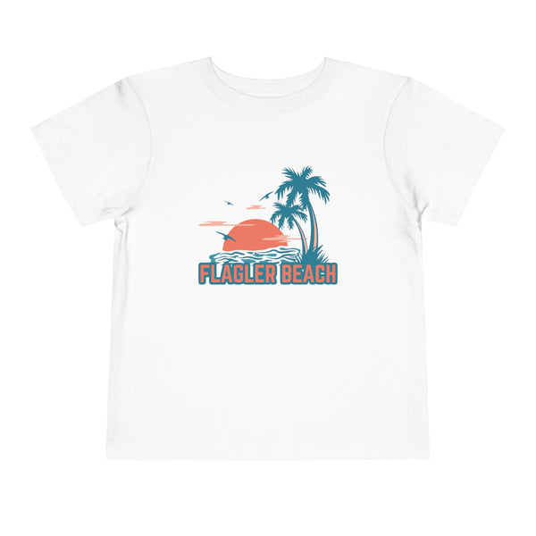 Flagler Beach, Florida Toddler T-Shirt - Retro Palm Tree Toddler Flagler Beach Shirt