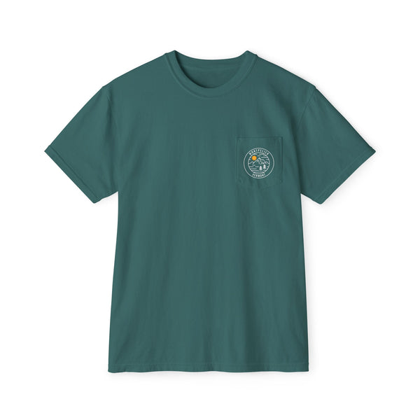 Montpelier, Vermont Pocket Tee Shirt, Garment-Dyed Shirt, Mountain Graphic Tee, Comfort Colors
