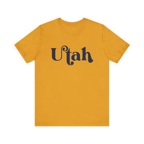Buy mustard Utah Graphic Tee, Casual T-Shirt, Vintage Style Shirt