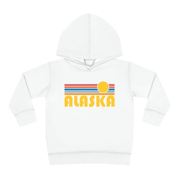 Buy white Alaska Toddler Hoodie - Retro Sunrise Unisex Alaska Toddler Sweatshirt
