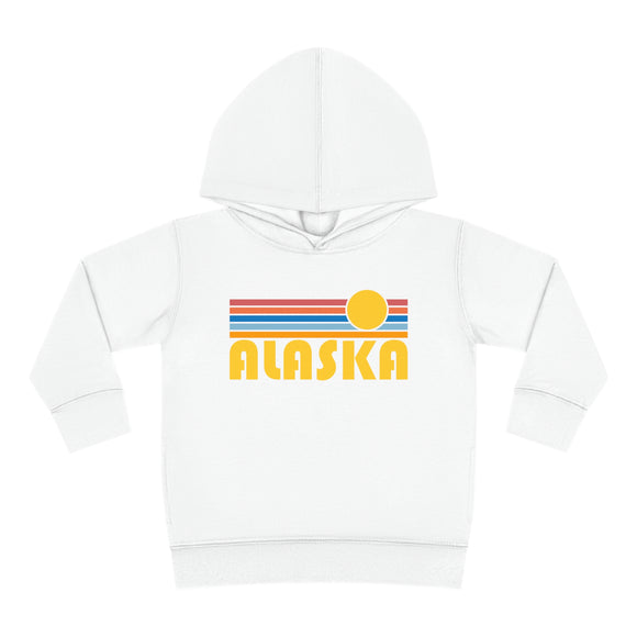 Alaska Toddler Hoodie - Retro Sunrise Unisex Alaska Toddler Sweatshirt