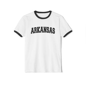 Buy white-black Arkansas Cotton Ringer Graphic Tee - Unisex Arkansas T Shirt, Vintage Style Tee, Men's/Women's Tee