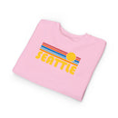 Seattle, Washington Toddler Sweatshirt - Retro Sun Seattle Toddler Crewneck Sweatshirt-20