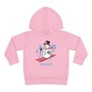 Alaska Toddler Hoodie - Unisex Skiing Snowman Alaska Sweatshirt-4