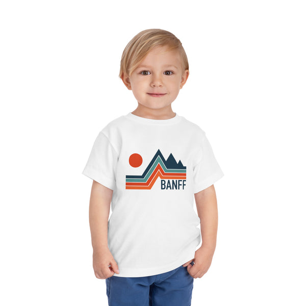 Banff, Canada Toddler T-Shirt - Retro Palm Tree Toddler Banff Shirt