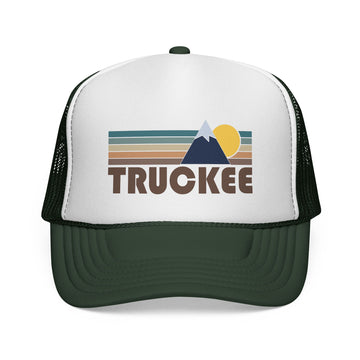 Truckee, California Retro Mountains Trucker Hat - Vintage Style Truckee Cap - 0