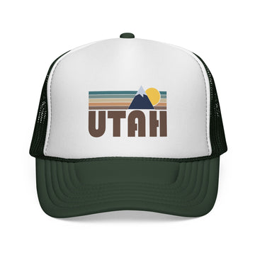 Utah Retro Mountains Trucker Hat - Vintage Style Utah Cap - 0