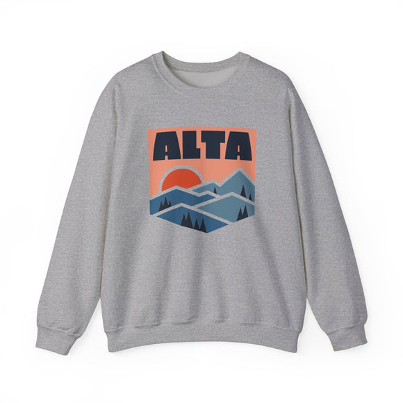 Alta, Utah Sweatshirt Retro Mountains, Alta Unisex Graphic Crewneck