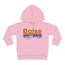 Boise Toddler Hoodie - Retro Mountain Sun Unisex Boise Toddler Sweatshirt-5