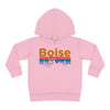 Boise Toddler Hoodie - Retro Mountain Sun Unisex Boise Toddler Sweatshirt