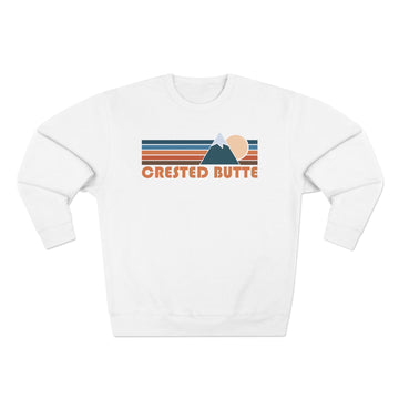 Buy white Premium Crested Butte, Colorado Retro Mountain Graphic Sweatshirt