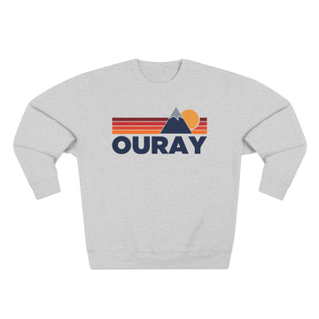 Buy heather-grey Premium Ouray, Colorado Mountain Lines Graphic Sweatshirt