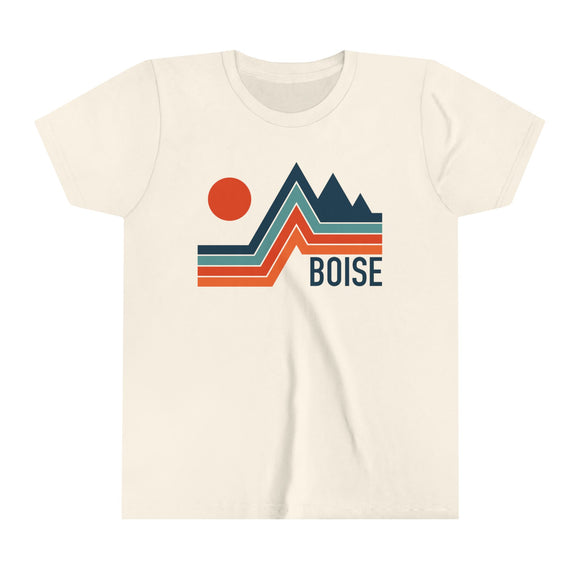 Boise, Idaho Youth Shirt - Retro Mountain Boise Kid's T-Shirt