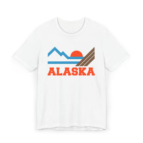 Alaska Retro Mountains Sunset T-Shirt | Vintage Alaska Tee