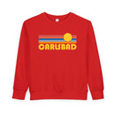 Carlsbad, California Toddler Sweatshirt - Retro Sun Carlsbad Toddler Crewneck Sweatshirt-6