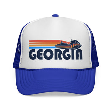 Buy royal Georgia Retro PWC Boating Trucker Hat - Vintage Style Georgia Cap