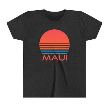 Buy dark-grey-heather Maui, Hawaii Youth Shirt - Retro 80s Maui Kid's T-Shirt