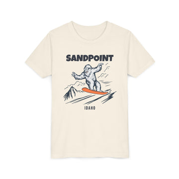 Sandpoint, Idaho Yeti Snowboard Youth Tee - Kids Skiing Shirt