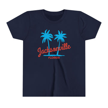Jacksonville, Florida Youth Shirt - Retro Palm Tree Jacksonville Kid's T-Shirt