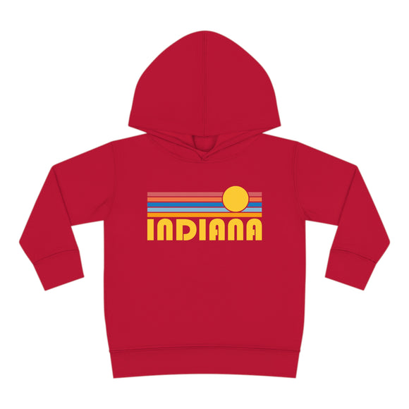 Indiana Toddler Hoodie - Retro Sunrise Unisex Indiana Toddler Sweatshirt