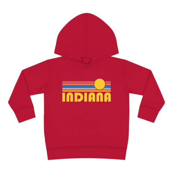 Indiana Toddler Hoodie - Retro Sunrise Unisex Indiana Toddler Sweatshirt