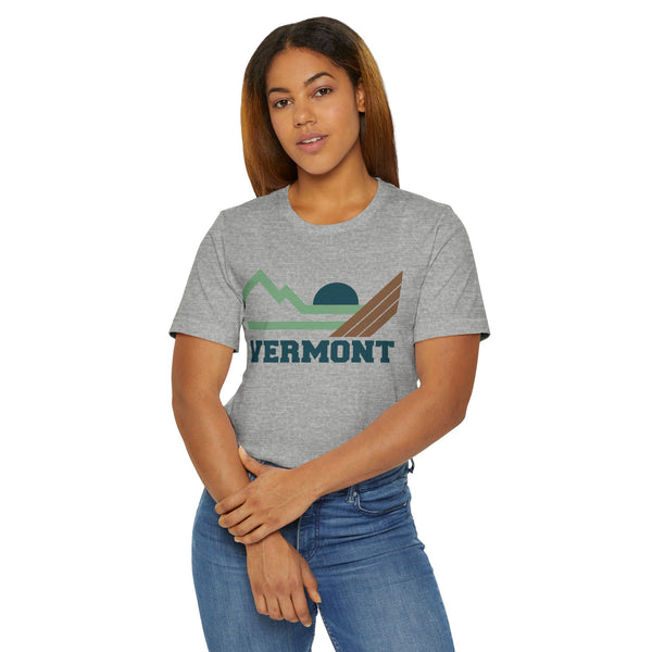Vermont Retro Mountains Sunset T-Shirt | Vintage Vermont Tee