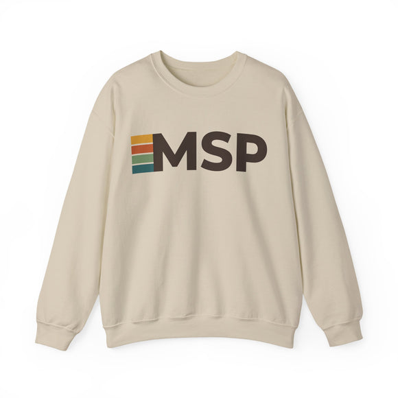 Minneapolis, Minnesota MSP Retro Stripe Sweatshirt