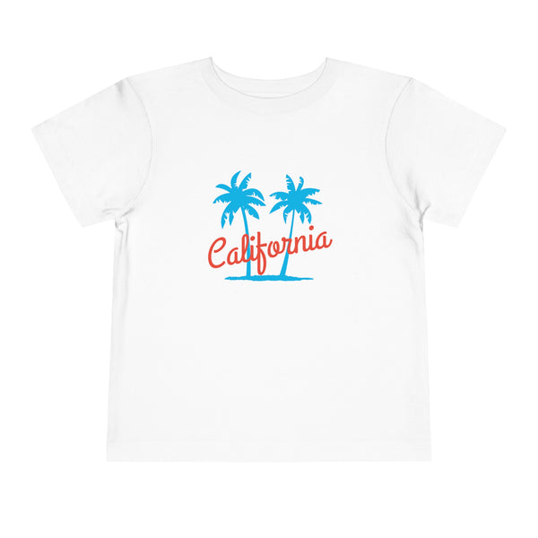 California Toddler T-Shirt - Retro Palm Tree Unisex Toddler California Shirt