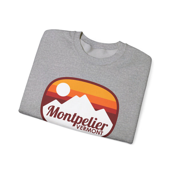 Montpelier, Vermont Sweatshirt - Unisex Retro Ombre Crewneck Montpelier Sweatshirt