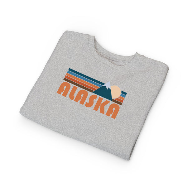 Alaska Toddler Sweatshirt - Retro Mountain Alaska Toddler Crewneck Sweatshirt