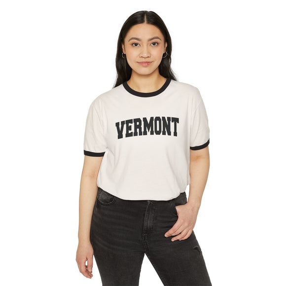 Vermont Cotton Ringer Graphic Tee - Unisex Vermont T Shirt, Vintage Style Tee, Men's/Women's Tee