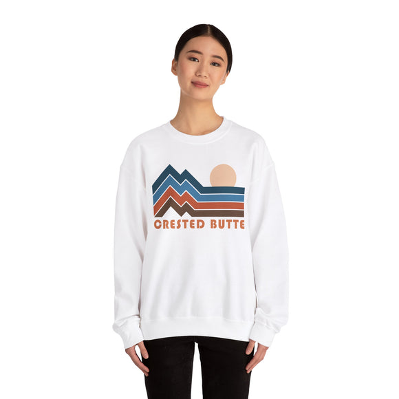 Crested Butte, Colorado Sweatshirt Retro Mountains, Crested Butte Unisex Graphic Crewneck