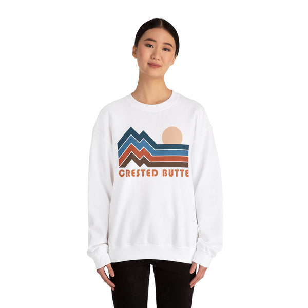 Crested Butte, Colorado Sweatshirt Retro Mountains, Crested Butte Unisex Graphic Crewneck