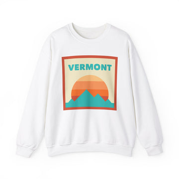 Retro Vermont Sweatshirt, Mountain Sun Design, Unisex Crewneck, Gift for Outdoorsy Friends, Vintage Vermont Jumper