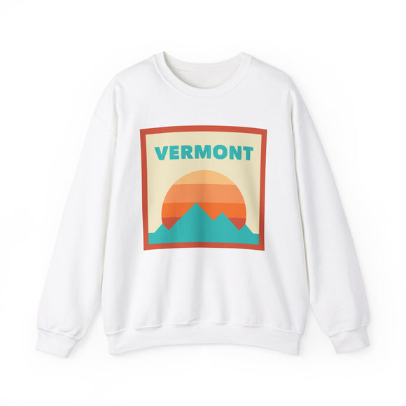 Retro Vermont Sweatshirt, Mountain Sun Design, Unisex Crewneck, Gift for Outdoorsy Friends, Vintage Vermont Jumper