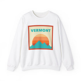 Retro Vermont Sweatshirt, Mountain Sun Design, Unisex Crewneck, Gift for Outdoorsy Friends, Vintage Vermont Jumper