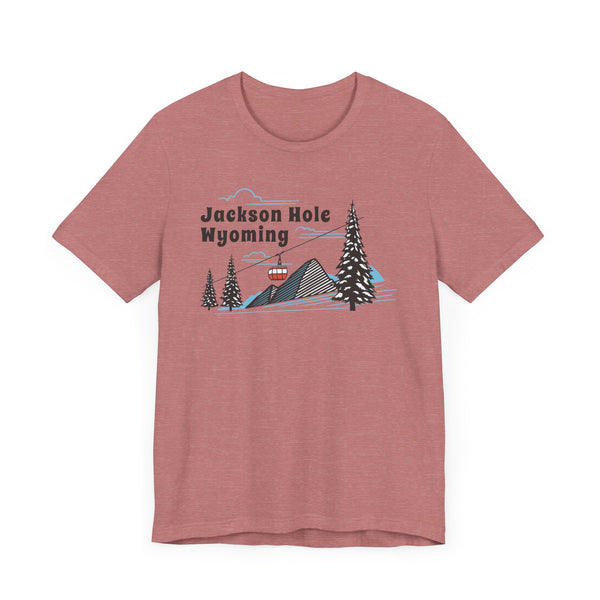 Jackson Hole, Wyoming T-Shirt - Retro Ski Mountain Gondola Unisex Jackson Hole Shirt