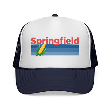 Buy dark-navy Springfield, Illinois Retro Corn and Farm Trucker Hat