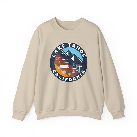 Lake Tahoe, California Sweatshirt - Ski Lift Lake Tahoe Crewneck Sweatshirt