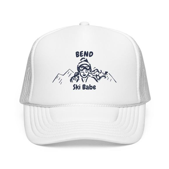 Bend, Oregon Ski Babe Trucker Hat — Foam Mesh Cap