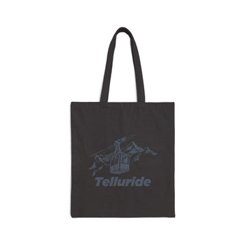 Telluride, Colorado Cotton Canvas Tote Bag - 15" x 16" - Skier Sketch - 0