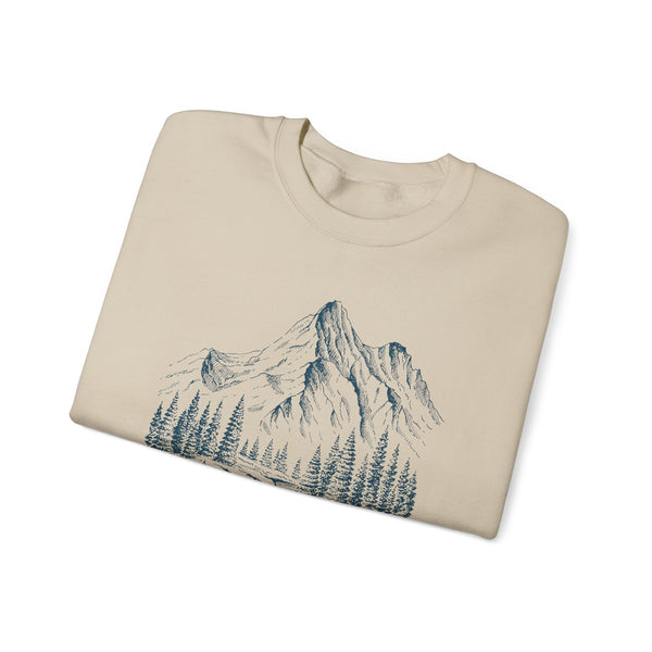 Jackson Hole, Wyoming Sweatshirt - Mountain Illustration Graphic Crewneck