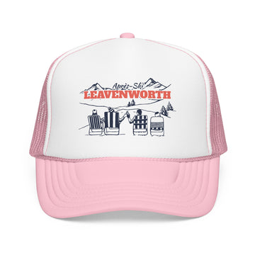 Buy light-pink-white Leavenworth, Washington Après-ski Trucker Hat — Foam Mesh Cap