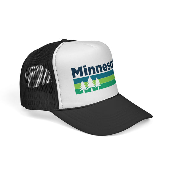 Minnesota Retro Trees Trucker Hat - Vintage Style Minnesota Cap